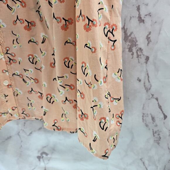 ModCloth Shirt Womens 3X Light Pink Tank Top Floral Button Up Cotton Mod Cloth - Picture 4 of 10